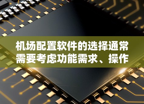 机场配置软件的选择通常需要考虑功能需求、操作复杂度以及适用场景。以下是一些常见的机场配置软件及其特点，供您参考