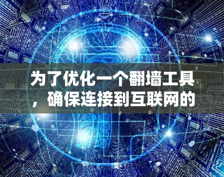 为了优化一个翻墙工具，确保连接到互联网的流畅性和安全性，可以按照以下步骤进行